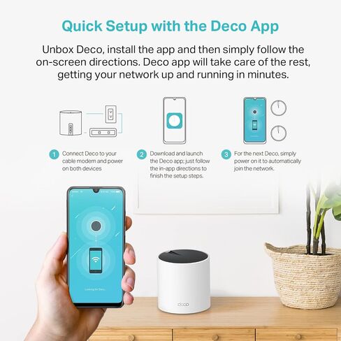 TP-Link Deco AX3000 WiFi 6 Mesh System Deco X55- Covers up to 2500 Sq.Ft., Replaces Wireless Router and Extender, 3 Gigabit Ports, Supports Ethernet Backhaul(1-Pack) (Renewed) in Saudi Arabia