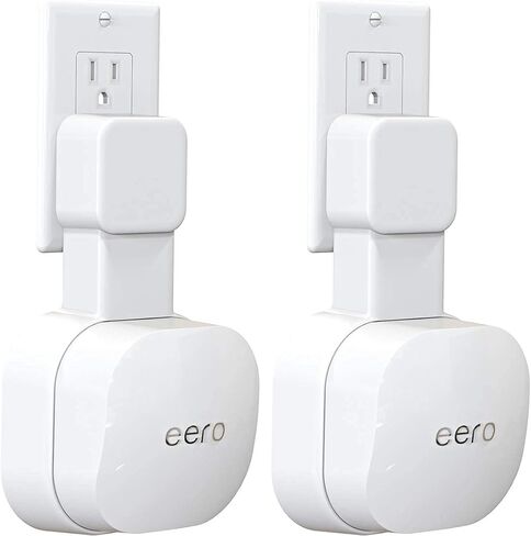 منفذ تثبيت على الحائط فقط لنظام eero 6 & 6+ شبكة Wi-Fi (ليس لـ Pro 6/Pro 6E)، لا توجد أسلاك فوضوية وحامل منفذ موفر للمساحة لموسع eero (عبوة واحدة) in Kuwait