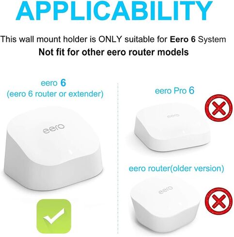 منفذ تثبيت على الحائط فقط لنظام eero 6 & 6+ شبكة Wi-Fi (ليس لـ Pro 6/Pro 6E)، لا توجد أسلاك فوضوية وحامل منفذ موفر للمساحة لموسع eero (عبوة واحدة) in Kuwait