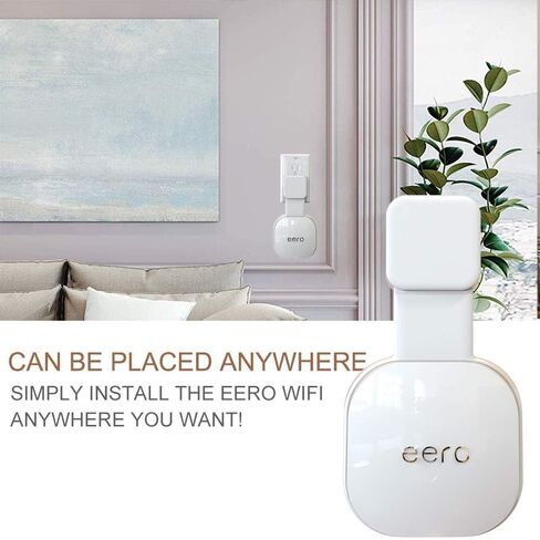 منفذ تثبيت على الحائط فقط لنظام eero 6 & 6+ شبكة Wi-Fi (ليس لـ Pro 6/Pro 6E)، لا توجد أسلاك فوضوية وحامل منفذ موفر للمساحة لموسع eero (عبوة واحدة) in Kuwait