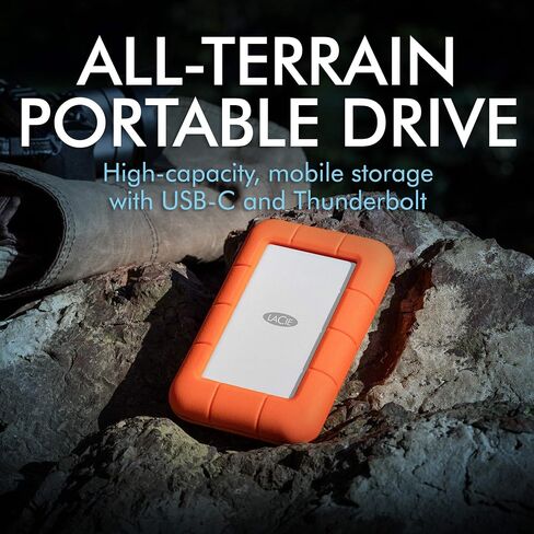 LaCie Rugged Thunderbolt USB-C 5TB External Hard Drive Portable HDD – USB 3.0 Compatible, Drop Shock Dust Water Resistant, 1 Mo Adobe CC (STFS5000800) in Saudi Arabia