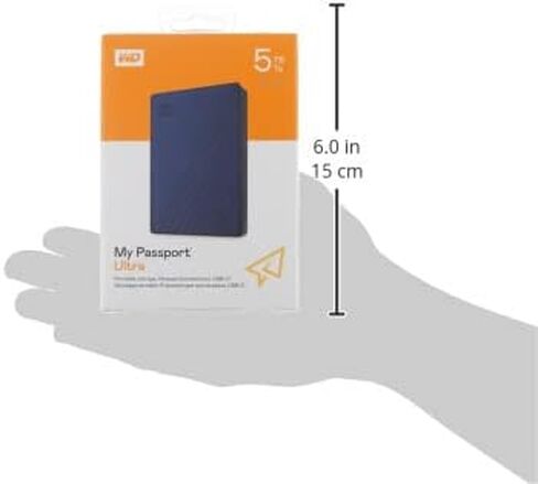 WD 6TB My Passport, Portable External Hard Drive, Black, Backup Software with Defense Against ransomware, and Password Protection, USB 3.1/USB 3.0 Compatible - WDBR9S0060BBK-WESN in Saudi Arabia