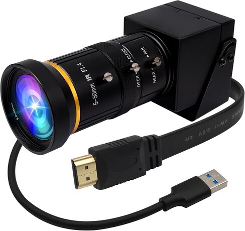 كاميرا ELP 4K USB3.0 HDMI USB كاميرا ويب تكبير يدوية 4K 60 إطارًا في الثانية كاميرا كمبيوتر صغيرة مقربة للكمبيوتر H.264 تلسكوب كاميرا أمان USB 8 ميجابكسل كاميرا CCTV صناعية (عدسة تكبير 5-50 مم 10X) in Saudi Arabia