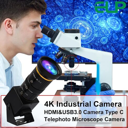 كاميرا ELP 4K USB3.0 HDMI USB كاميرا ويب تكبير يدوية 4K 60 إطارًا في الثانية كاميرا كمبيوتر صغيرة مقربة للكمبيوتر H.264 تلسكوب كاميرا أمان USB 8 ميجابكسل كاميرا CCTV صناعية (عدسة تكبير 5-50 مم 10X) in Saudi Arabia