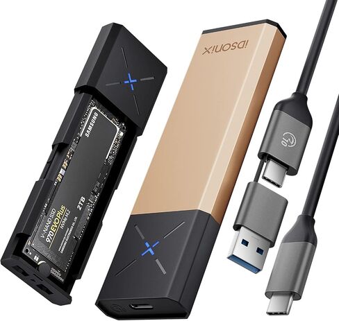 iDsonix M.2 Enclosure Adapter NVMe Enclosure [Integrated Design with Heavy-Duty Protector], NVMe to USB C 10Gbps, M.2 to USB 3.2 Gen2 with UASP Trim, SSD Enclosure Support M.2 NVMe PCIe & AHCI SATA in Saudi Arabia
