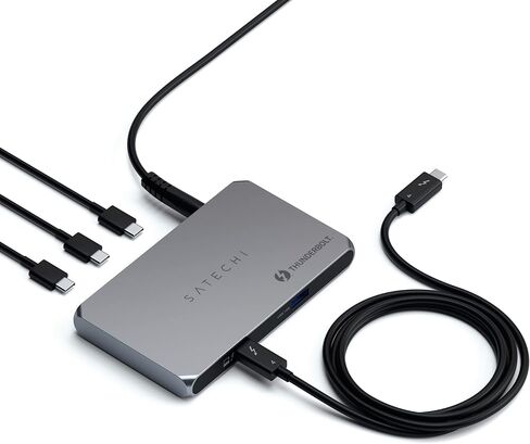 Satechi Thunderbolt 4 Hub Slim Pro، شحن USB C 96W، شاشة فردية 8K أو مزدوجة 4K، 4 منافذ Thunderbolt 4، USB 3.2 Gen2 - لجهاز MacBook Pro/Air M1 M2 M3، Dell، HP، Surface، Lenovo in Saudi Arabia