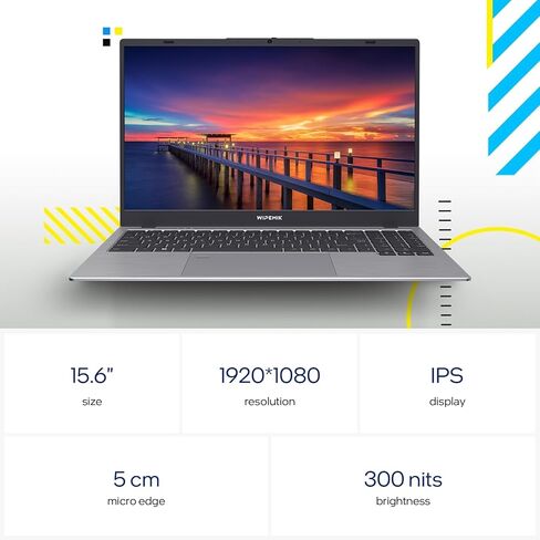 Laptop Computer, 16GB LPDDR5 RAM Laptop 512GB NVMe SSD, Intel Quad-Core N100, 15.6 Inch 1080P IPS Display Windows 11 Pro Laptops, WiFi 6, BT 5.2, RJ45 Ethernet, Fingerprint, USB Type-C in Kuwait