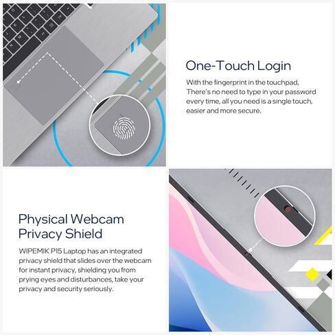 Laptop Computer, 16GB LPDDR5 RAM Laptop 512GB NVMe SSD, Intel Quad-Core N100, 15.6 Inch 1080P IPS Display Windows 11 Pro Laptops, WiFi 6, BT 5.2, RJ45 Ethernet, Fingerprint, USB Type-C in Kuwait