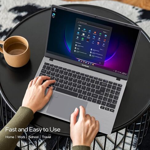 Laptop Computer, 16GB LPDDR5 RAM Laptop 512GB NVMe SSD, Intel Quad-Core N100, 15.6 Inch 1080P IPS Display Windows 11 Pro Laptops, WiFi 6, BT 5.2, RJ45 Ethernet, Fingerprint, USB Type-C in Kuwait