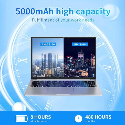 16 inch Laptop, 16GB DDR4 512GB SSD, Intel Quad-Core N95 Processor (up to 3.4Ghz) Windows 11 Pro, Laptop Computer with Metal Body Support 16:10 1080P, 2.4/5G WiFi, Bluetooth 4.2, Full-Function Type-C in Saudi Arabia