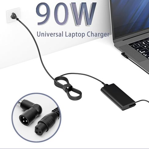 90W Universal Laptop Charger Replacement for Dell HP Acer Asus Lenovo Toshiba Samsung Sony Fujitsu Gateway Notebook Ultrabook Chromebook AC Adapter Power Cord with 16 Tips in Saudi Arabia