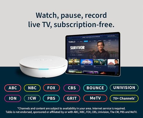 Tablo 4th Gen 4-Tuner Over-The-Air (OTA) DVR - شاهد وإيقاف مؤقتًا وسجل البث التلفزيوني المباشر والأخبار والرياضة والأفلام في جميع أنحاء منزلك عبر شبكة Wi-Fi - أزواج مع أي هوائي تلفزيون - تسجيل لأكثر من 50 ساعة - لا الاشتراكات in Saudi Arabia