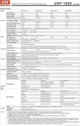UHP 1000W 24V نوع نحيف مع PFC Switch Supply Meanwell in Kuwait