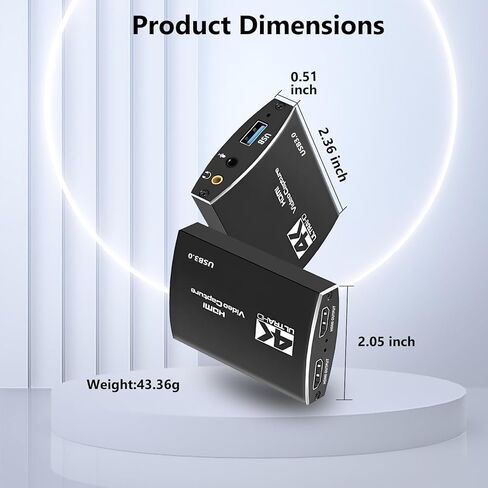 بطاقة التقاط للبث، بطاقة التقاط فيديو صوتية 4K 60FPS للألعاب/البث المباشر، بطاقة التقاط ألعاب USB C/A 3.0 4K@60 هرتز HDMI، تعمل مع نينتندو سويتش/PS4/PS5/OBS/Xbox/الكاميرا/الكمبيوتر الشخصي in Kuwait