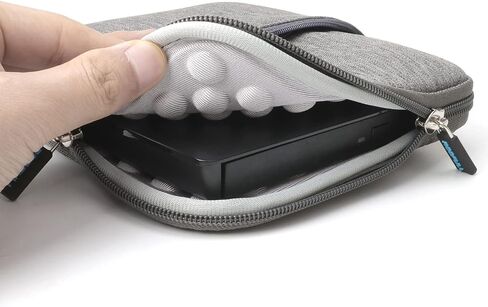 ROOFULL External USB DVD Blu-ray Hard Drive Protective Storage Carrying Sleeve Case Pouch Bag, Compatible for Apple Superdrive, Magic Trackpad, Samsung/ASUS/Dell/LG External DVD Drive, Gray in Saudi Arabia