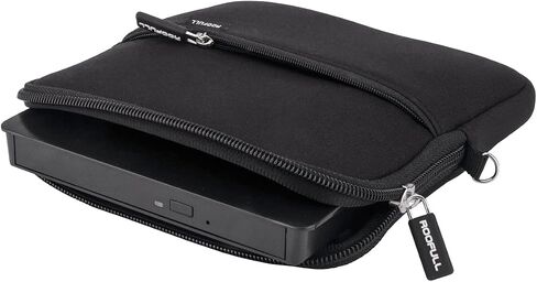 ROOFULL External USB DVD Blu-ray Hard Drive Protective Storage Carrying Sleeve Case Pouch Bag, Compatible for Apple Superdrive, Magic Trackpad, Samsung/ASUS/Dell/LG External DVD Drive, Gray in Saudi Arabia