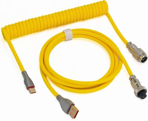كابلات لوحة مفاتيح مضفرة بطول 1.5 متر ملفوفة من النوع C إلى USB A مع موصل Aviator قابل للفصل. للوحة مفاتيح الألعاب/الكمبيوتر اللوحي (أرجواني) in Kuwait