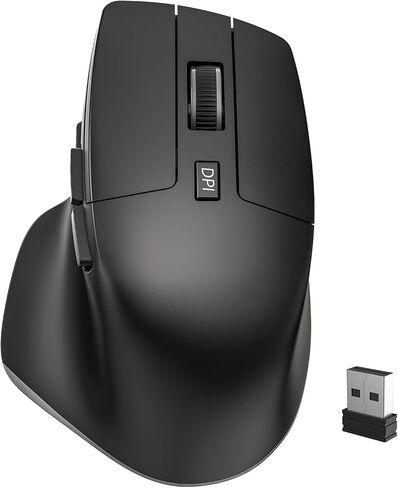 Full Size Wireless Mouse, Computer Mouse for Large Sized Hands, Wireless Mouse with USB, Ergonomic Mouse for PC, Desktop, Laptop, Mac, Chromebook, Windows in Saudi Arabia