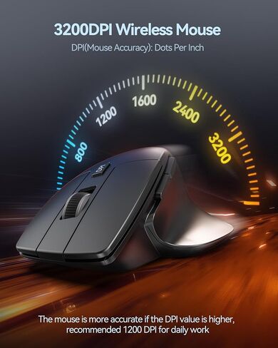 Full Size Wireless Mouse, Computer Mouse for Large Sized Hands, Wireless Mouse with USB, Ergonomic Mouse for PC, Desktop, Laptop, Mac, Chromebook, Windows in Saudi Arabia