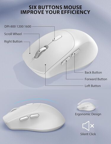 مجموعة لوحة مفاتيح وماوس لاسلكية - لوحة مفاتيح مريحة كاملة الحجم مع مسند للمعصم، حامل هاتف، وضع السكون، مجموعة ماوس لوحة مفاتيح لاسلكية صامتة 2.4 جيجا هرتز للكمبيوتر والكمبيوتر المحمول وأجهزة الكمبيوتر الشخصية وأجهزة Mac وWindows (أبيض) in Kuwait