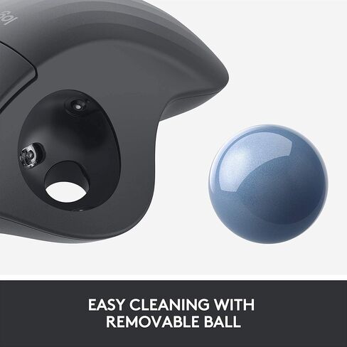 Logitech Ergo M575 Wireless Trackball Mouse, Easy Thumb Control, Precision and Smooth Tracking, Ergonomic Comfort Design, Windows/Mac, Bluetooth, USB - Graphite (Renewed) in Saudi Arabia