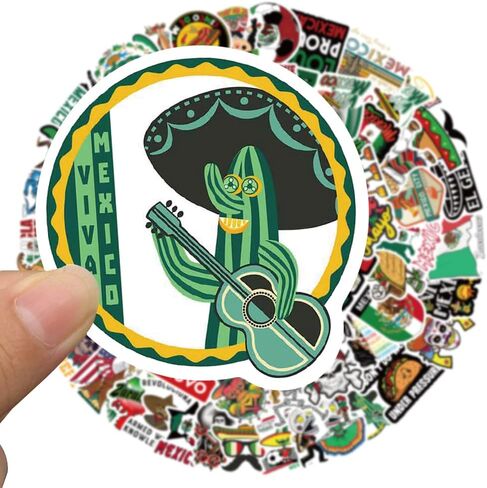 100pcs Mexican Stickers for Water Bottles Laptop Helmet Bumper Skateboard Phone Computer,Vinyl Proud to Be Mexican Decals for Adult Workers Construction Electrician,Waterproof in Kuwait