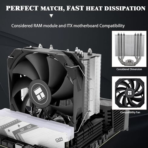 Thermalright Assassin King 120 Mini V2 CPU Air Cooler,5 Heat Pipes,TL-D12B PWM Quiet Fan CPU Cooler, Computer Mini Heatsink Cooler CPU,Support AMD:AM4/AM5; Intel LGA1700/1150/1151/1200(AK120 Mini V2) in Saudi Arabia