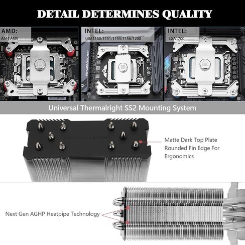 Thermalright Assassin King 120 Mini V2 CPU Air Cooler,5 Heat Pipes,TL-D12B PWM Quiet Fan CPU Cooler, Computer Mini Heatsink Cooler CPU,Support AMD:AM4/AM5; Intel LGA1700/1150/1151/1200(AK120 Mini V2) in Saudi Arabia