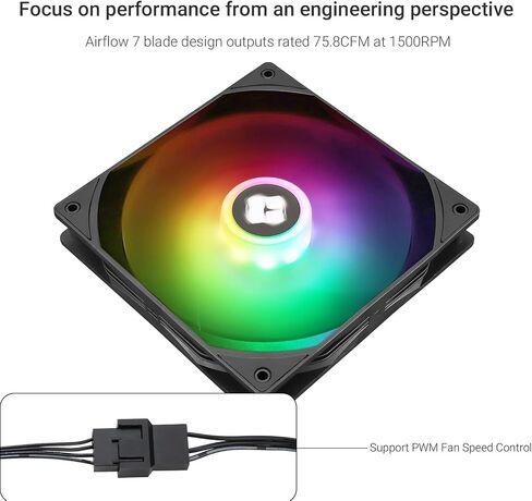 Thermalright TL-C14C-S CPU Fan 140mm ARGB Case Cooler, 4pin PWM Silent Computer Fan with S-FDB Bearing Included, up to 1500RPM PC Cooling in Saudi Arabia