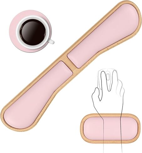 مسند معصم وردي من Ospelelf للماوس ولوحة المفاتيح، مسند معصم خشبي مريح للوحة المفاتيح ومضاد للانزلاق in Kuwait