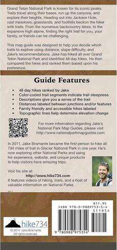 Day Hikes of Grand Teton National Park Map Guide in Saudi Arabia