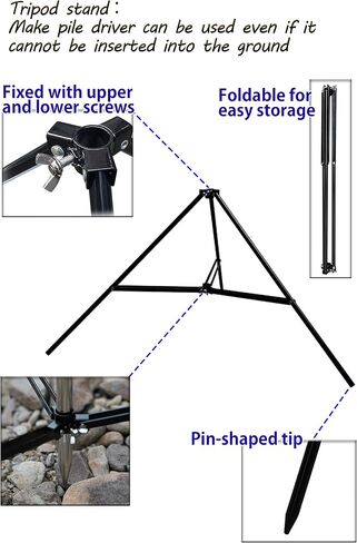 camping moon CAMPINGMOON Heavy Duty Stainless Steel Lantern Pile Driver Height Adjustable with Tripod Stand and Storage Bag D-240, D-243 in Saudi Arabia