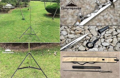 camping moon CAMPINGMOON Heavy Duty Stainless Steel Lantern Pile Driver Height Adjustable with Tripod Stand and Storage Bag D-240, D-243 in Saudi Arabia