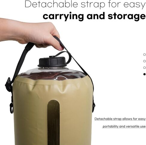 حقيبة استحمام محمولة سعة 20 لتر/5.28 جالون للتخييم، دش الشاطئ مع مضخة قدم، عرض درجة الحرارة، حزام قابل للفصل - مثالية للتخييم والشاطئ والسفر والأنشطة الخارجية in Kuwait