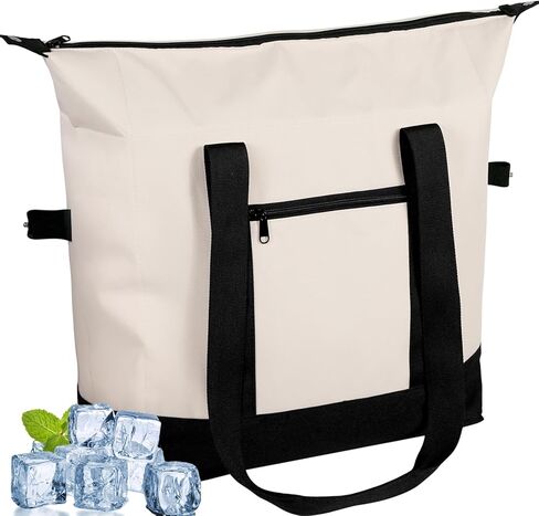 حقيبة تبريد معزولة ضخمة، أكياس تبريد ناعمة ممتازة قابلة لإعادة الاستخدام بسعة 38 لتر، حقائب حرارية محمولة قابلة للطي ومضادة للتسرب للبقالة والسفر والتنزه والتخييم in Kuwait