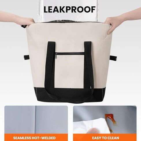 حقيبة تبريد معزولة ضخمة، أكياس تبريد ناعمة ممتازة قابلة لإعادة الاستخدام بسعة 38 لتر، حقائب حرارية محمولة قابلة للطي ومضادة للتسرب للبقالة والسفر والتنزه والتخييم in Kuwait