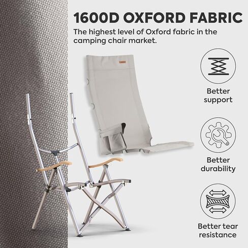 كراسي تخييم ICECO Ha1600 قابلة للتعديل للبالغين، كرسي تخييم عالي الظهر قابل للطي، كراسي محمولة قابلة للطي للخارج، كرسي مستلق في الهواء الطلق مع حقيبة تخزين، 400 رطل، ضمان 10 سنوات in Kuwait