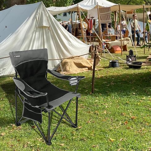 Oversized Portable Camping Chairs, Collapsible Outdoor Chairs with Pocket and Cup Holders, Carry Bag for Camping,Tailgates,Beach,and Sports in Kuwait