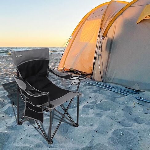 Oversized Portable Camping Chairs, Collapsible Outdoor Chairs with Pocket and Cup Holders, Carry Bag for Camping,Tailgates,Beach,and Sports in Kuwait