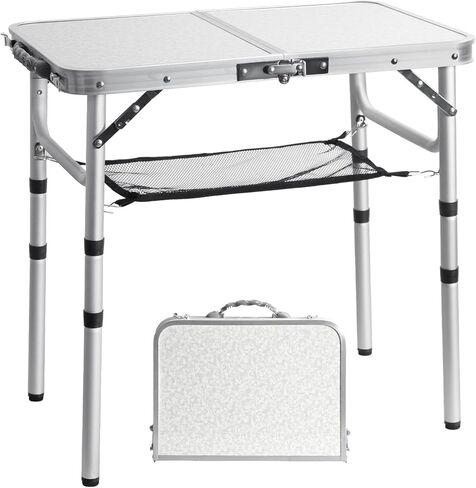 3 FT Folding Camping Table 2 Adjustable Heights Lightweight Aluminum Portable for Picnic, Beach BBQ, Cooking, Working Fold Up Dining Indoor & Outdoor Use in Saudi Arabia