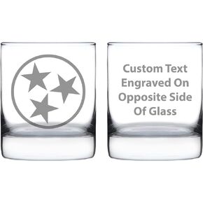 Tennessee Flag Whiskey Rocks Glass - State Themed Drinking Decor and Gifts for Tennessean Women & Men - 10.25 Oz Whisky Tumbler Glasses in Saudi Arabia