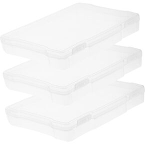 Balacoo 3pcs صناديق تخزين الصور متعددة الأغراض منظم الأجزاء الصغيرة منظم الحرف اليدوية للمجوهرات والبطاقات البريدية الحاوية البلاستيكية للسفر المكتبي والاستخدام المنزلي in Kuwait