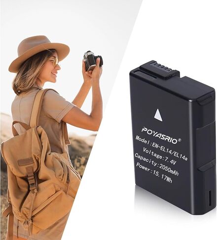 بطارية 2 عبوة EN-EL14 /EL14A وشحنة قناة مزدوجة شحن قناة مزدوجة ، Fornikon D3100 D3200 D3300 D3400 D3500 D5100 D5200 D5300 D5500 D5600 DF Coolpix P7000 P7100 P7700 P7800 SLR Digital in Kuwait