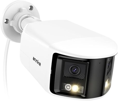ANNKE FCD800 4K 8MP Dual Lens Poe Security Camera ، 180 ° Panoramic View ، Vision Smart Dual Light Light ، صوت ثنائي الاتجاه ، إنذار الضوء والصوت ، الكشف عن حركة الإنسان/مركبة IP67 IP67 in Kuwait
