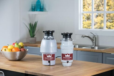 Waste King L-2600TC Activation 1/2 HP Garbage Disposal with Safer Controlled Griding Power Cord Included, 15.56, Silver/red in Saudi Arabia