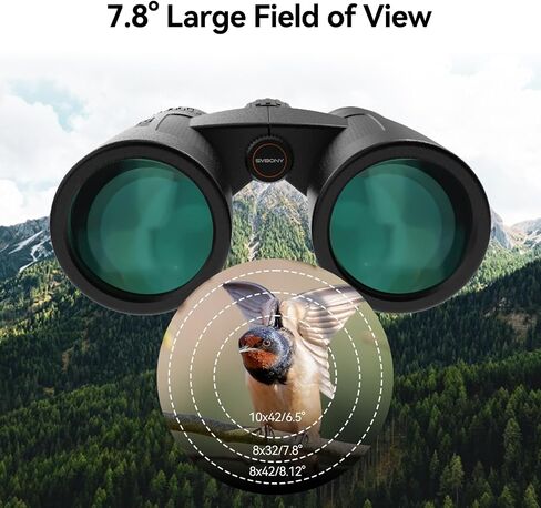 SVBONY Upgraded SV202 10x42 ED Binocular, Binoculars with Extra-Low Dispersion Objective Lenses for Birdwatching, BAK4 & FMC Optic System, 8°+Wide View Angle, IPX7 Waterproof for All-Weather Use in Saudi Arabia
