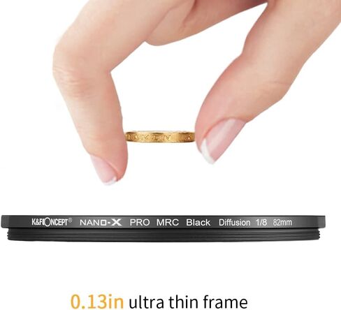 K & F Concept 58mm Black Soft Filter 1/8 ، مرشح تأثير انتشار الضباب ، لا يوجد مؤثر/مقاوم للماء/مقاوم للخدش ، تأثير سينمائي حلم لعدسة الكاميرا in Kuwait