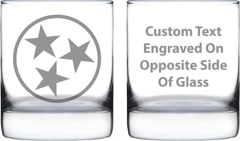 Tennessee Flag Whiskey Rocks Glass - State Themed Drinking Decor and Gifts for Tennessean Women & Men - 10.25 Oz Whisky Tumbler Glasses in Kuwait