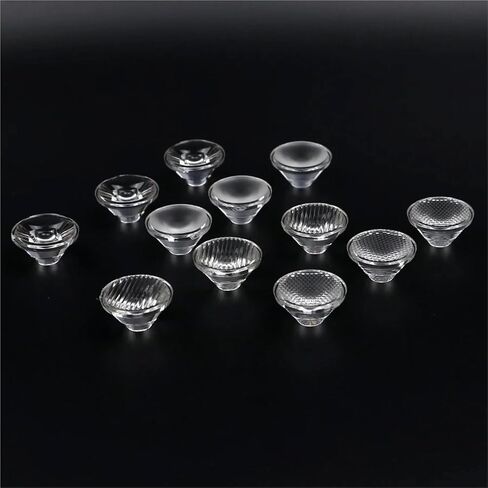 10pieces/Lot DIA20mm 5/10/15/30/45/60/90/120 درجة PMMA PMMA LENS HELECTOR TOLLIMATOR لـ 1W 3W 5W 5W LED DIODE LIGHT LAMP BLUB (السطح السلس ، 45 درجة) in Kuwait