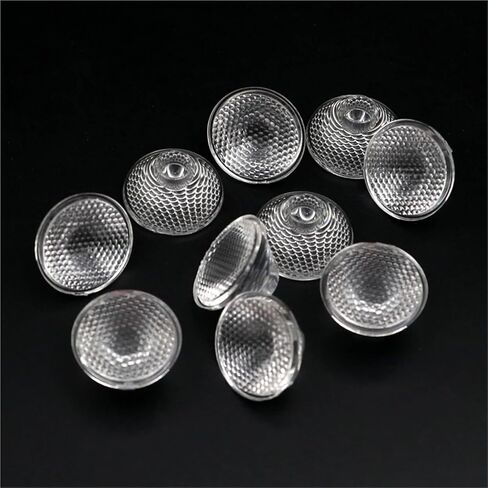 10pieces/Lot DIA20mm 5/10/15/30/45/60/90/120 درجة PMMA PMMA LENS HELECTOR TOLLIMATOR لـ 1W 3W 5W 5W LED DIODE LIGHT LAMP BLUB (السطح السلس ، 45 درجة) in Kuwait